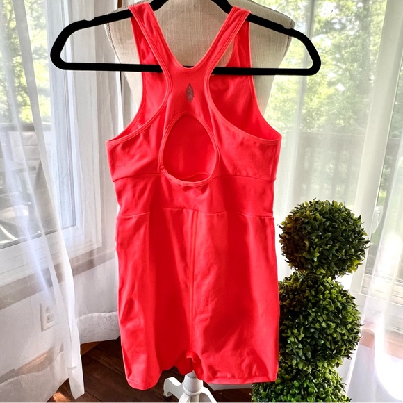 Free People Every Single Time Runsie Neon Coral Sz M/L - Picture 5 of 15